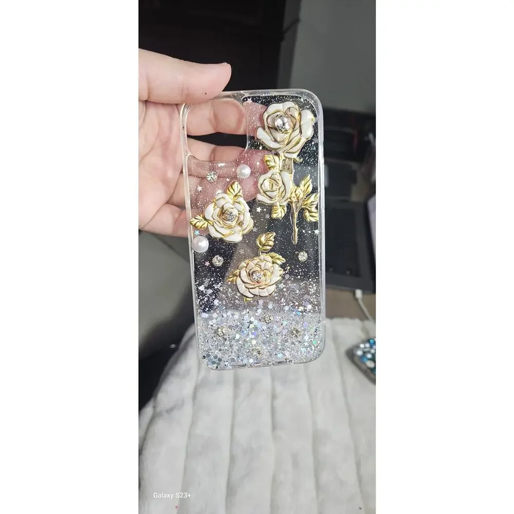 iphone 15 Plus Cute Cases, Phone Accessories, Glitter Bling Bling Cases,
